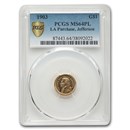 1903 Gold $1.00 Louisiana Purchase Jefferson MS-64 PCGS (PL) 1903 Gold $1.00 Louisiana Purchase Jefferson MS-64 PCGS (PL)